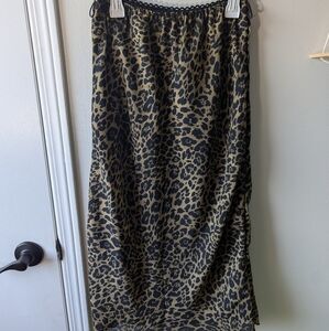 Pantology Vintage Leopard Print Maxi Skirt With Lining